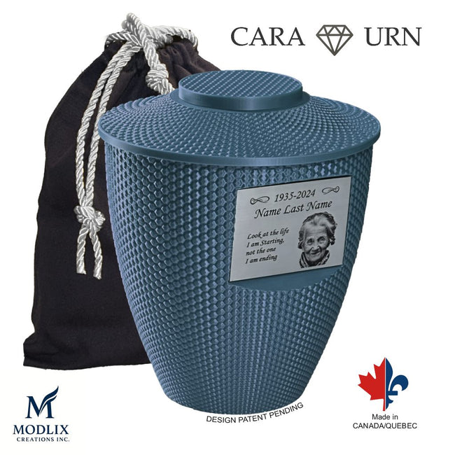 Cara Urn (8.5'') - Blue