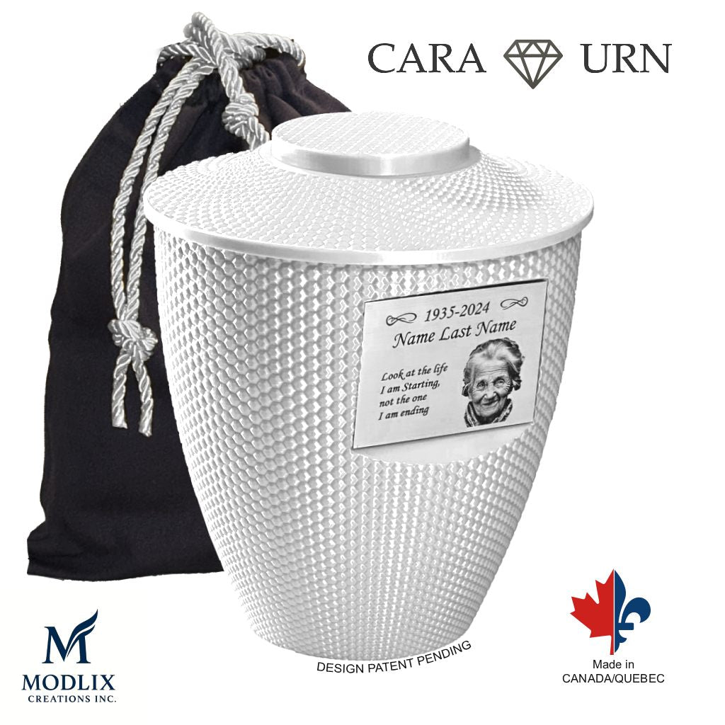 Cara Urn (8.5'') - White