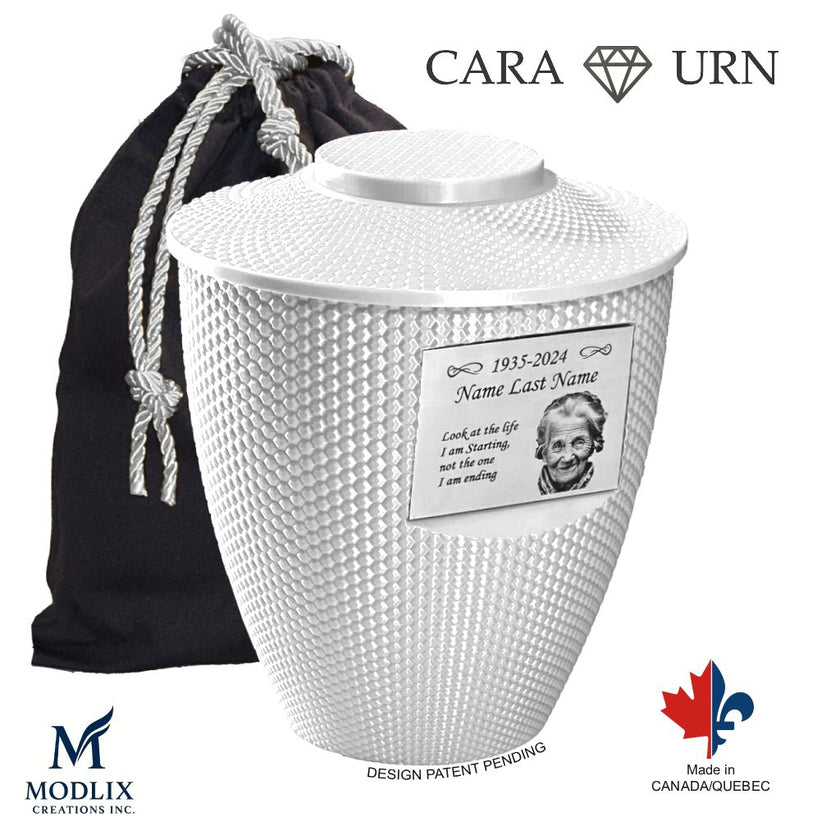 Cara Urn (8.5'') - White