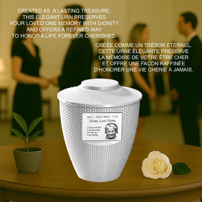 Cara Urn (8.5'') - White