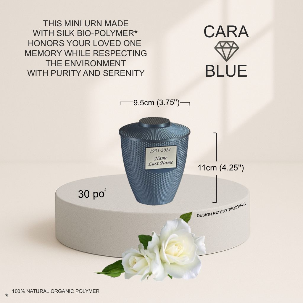 Cara Mini Commemorative Urn (3'') - Blue