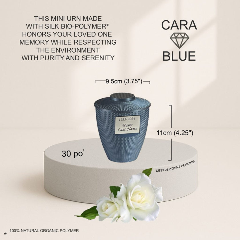 Cara Mini Commemorative Urn (3'') - Blue
