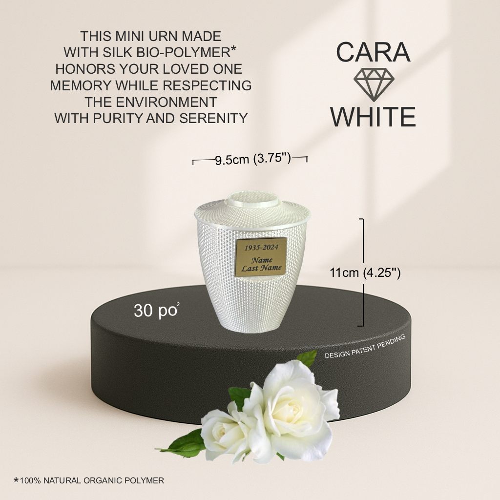 Cara Mini Commemorative Urn (3'') - White