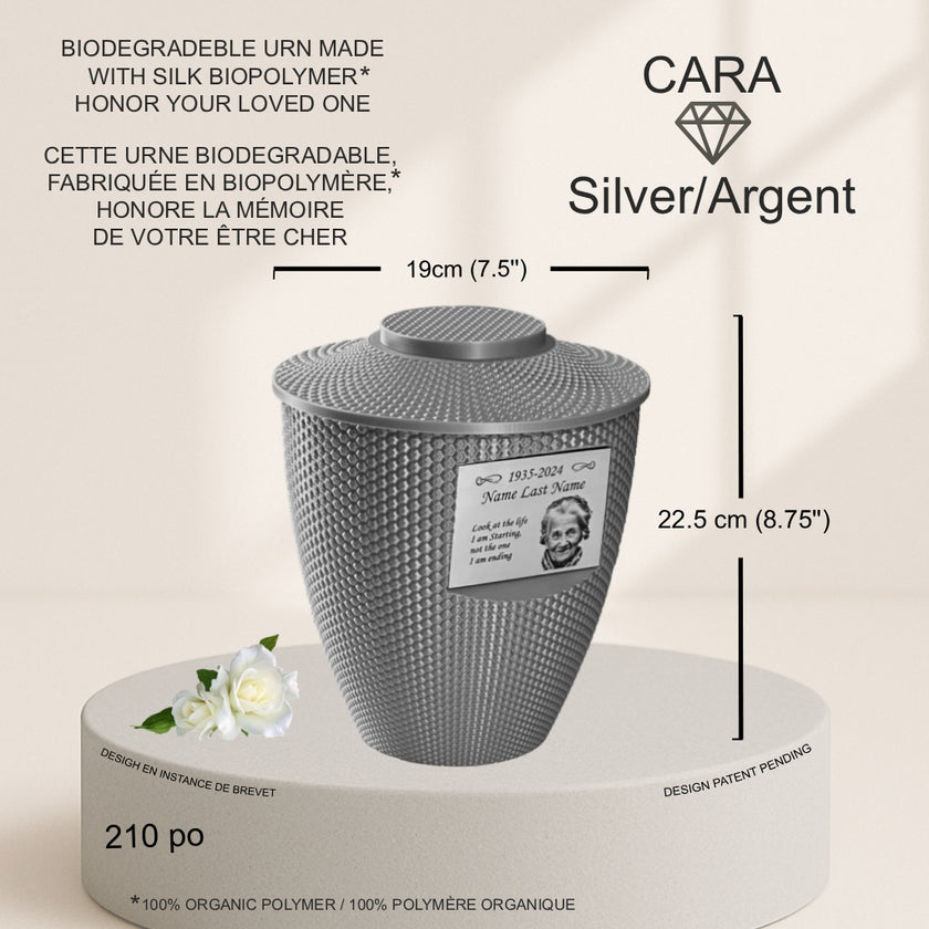 Cara Urn (8.5'') - Silver