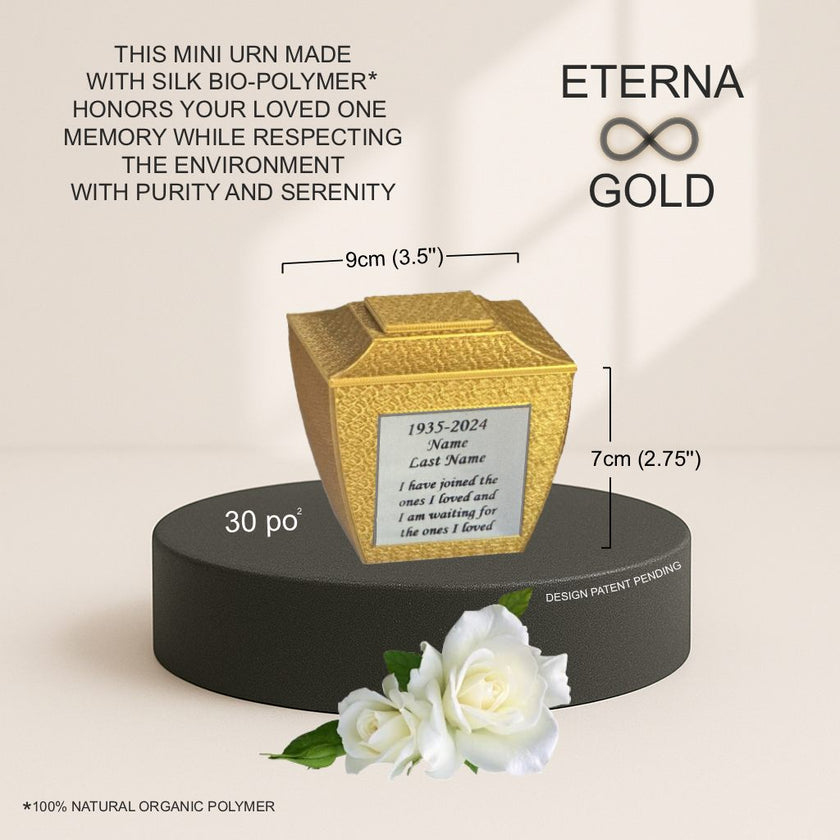 Eterna Mini Commemorative Urn - Gold (3'')
