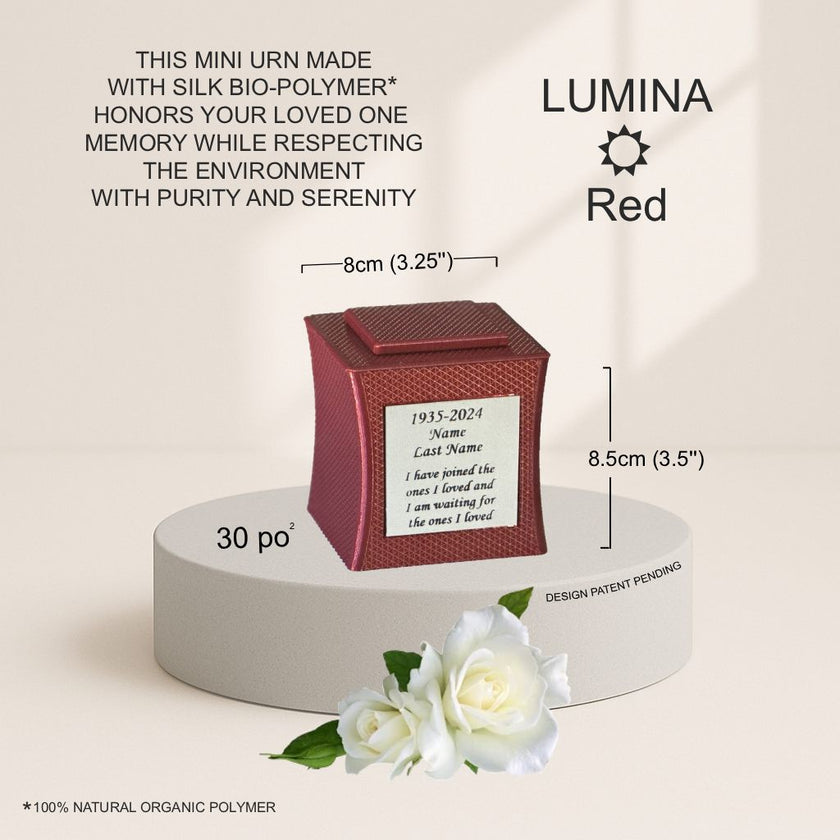 Lumina Mini Commemorative Urn (3'') - Red