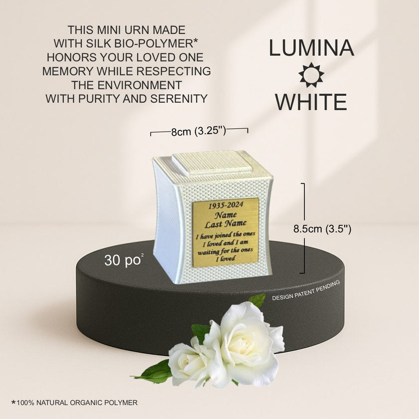 Lumina Mini Commemorative Urn (3'') - White