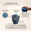 Cara Mini Commemorative Urn (3'') - Blue