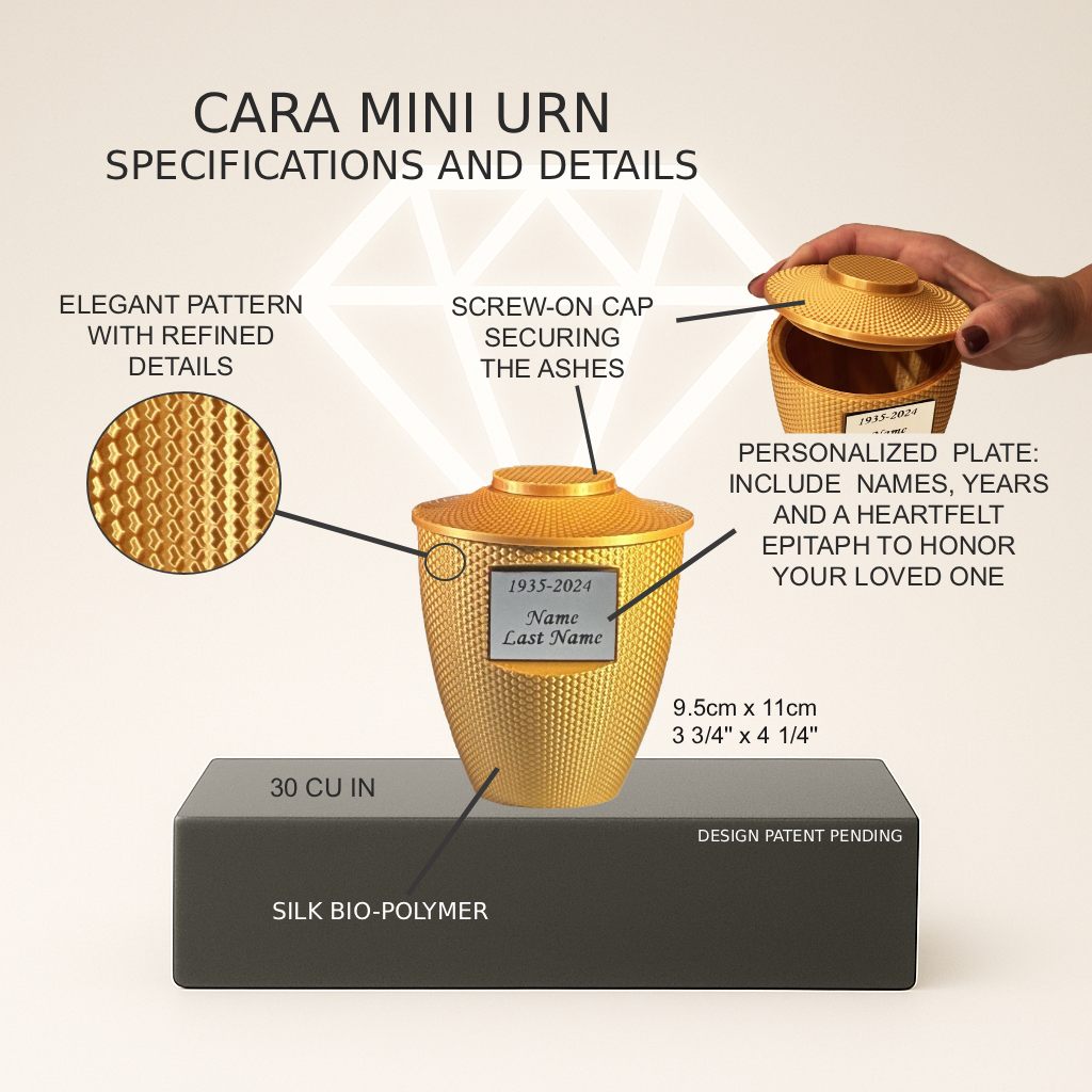 Cara Mini Commemorative Urn (3'') - Gold