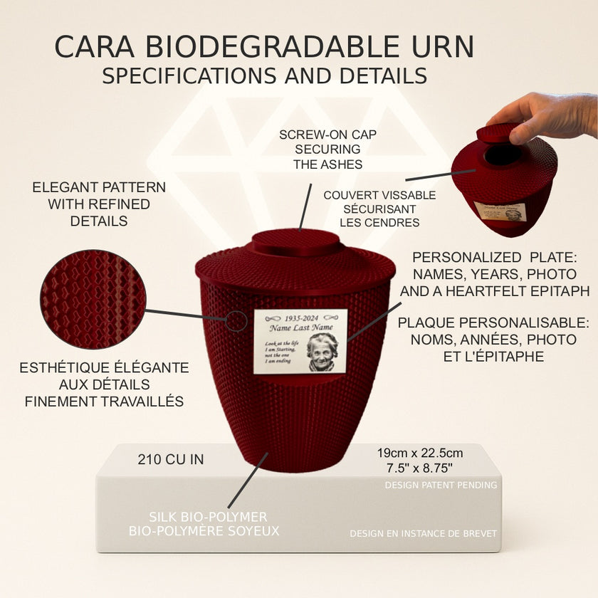 Cara Urn (8.5'') - Red