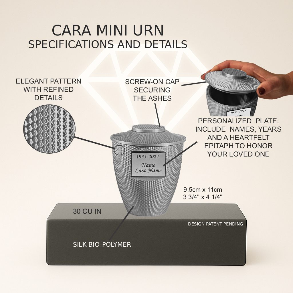 Cara Mini Commemorative Urn (3'') - Silver