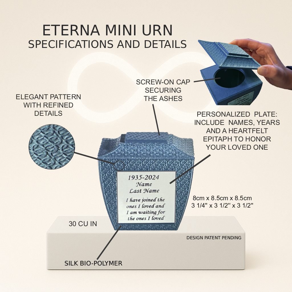Eterna Mini Commemorative Urn (3'') - Blue