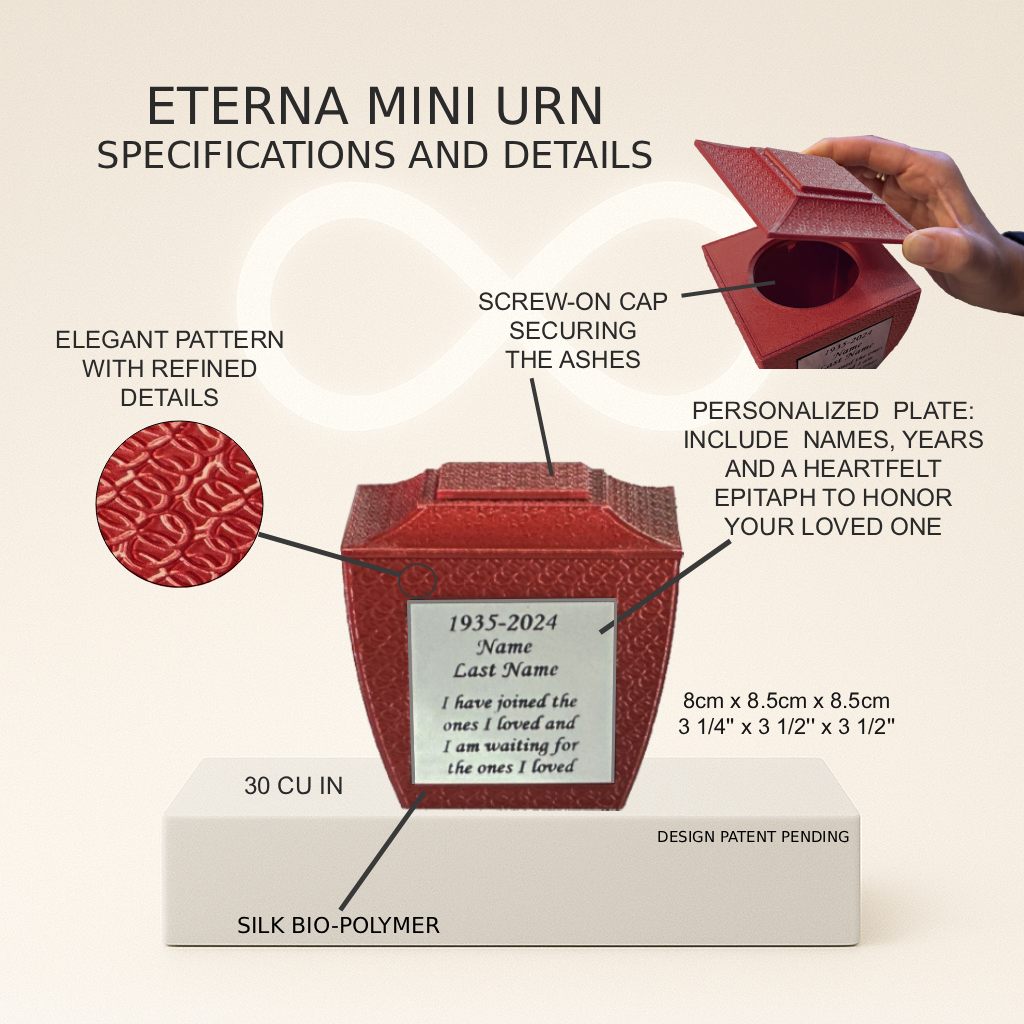 Eterna Mini Commemorative Urn - Red (3'')