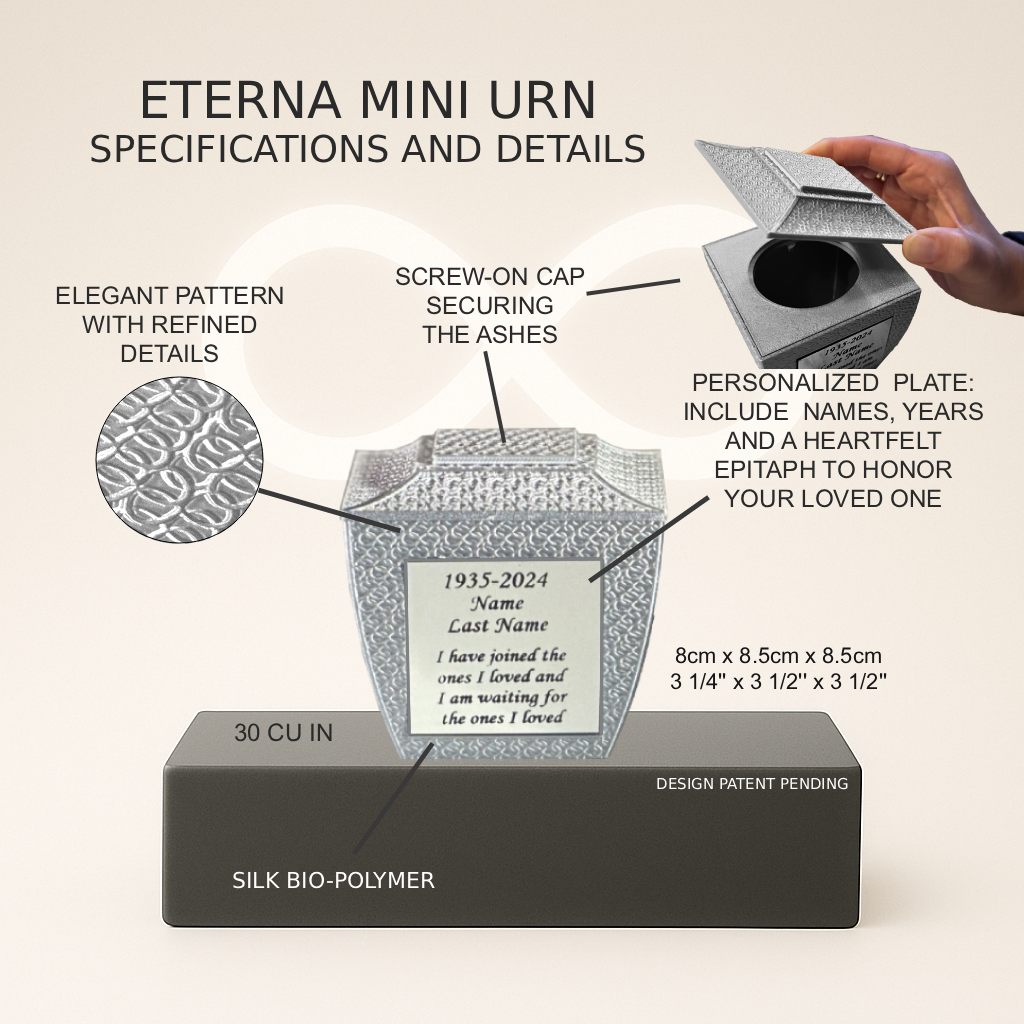 Eterna Mini Commemorative Urn - Silver (3'')