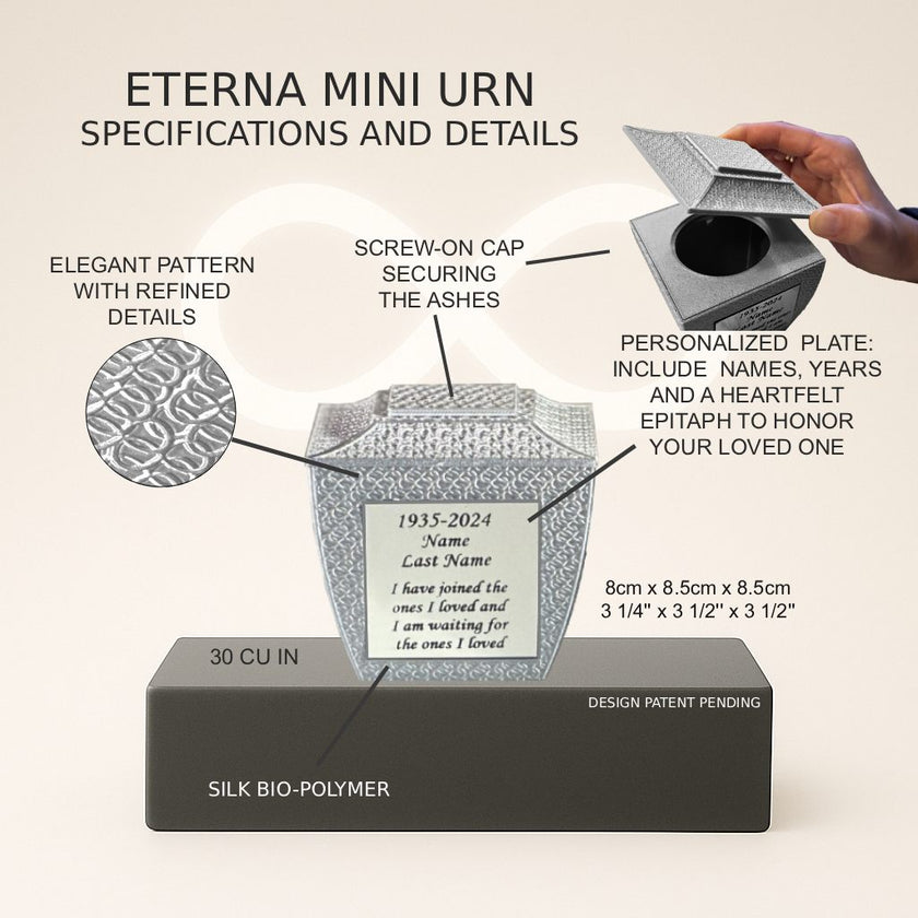 Eterna Mini Commemorative Urn - Silver (3'')