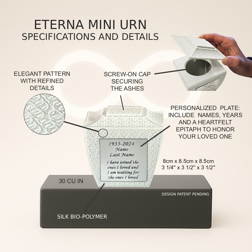 Eterna Mini Commemorative Urn - White  (3'')