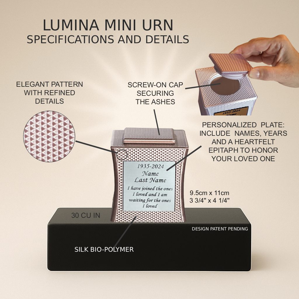 Lumina Mini Commemorative Urn (3'') - Pink