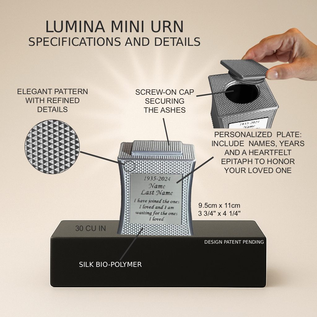 Lumina Mini Commemorative Urn (3'') - Silver