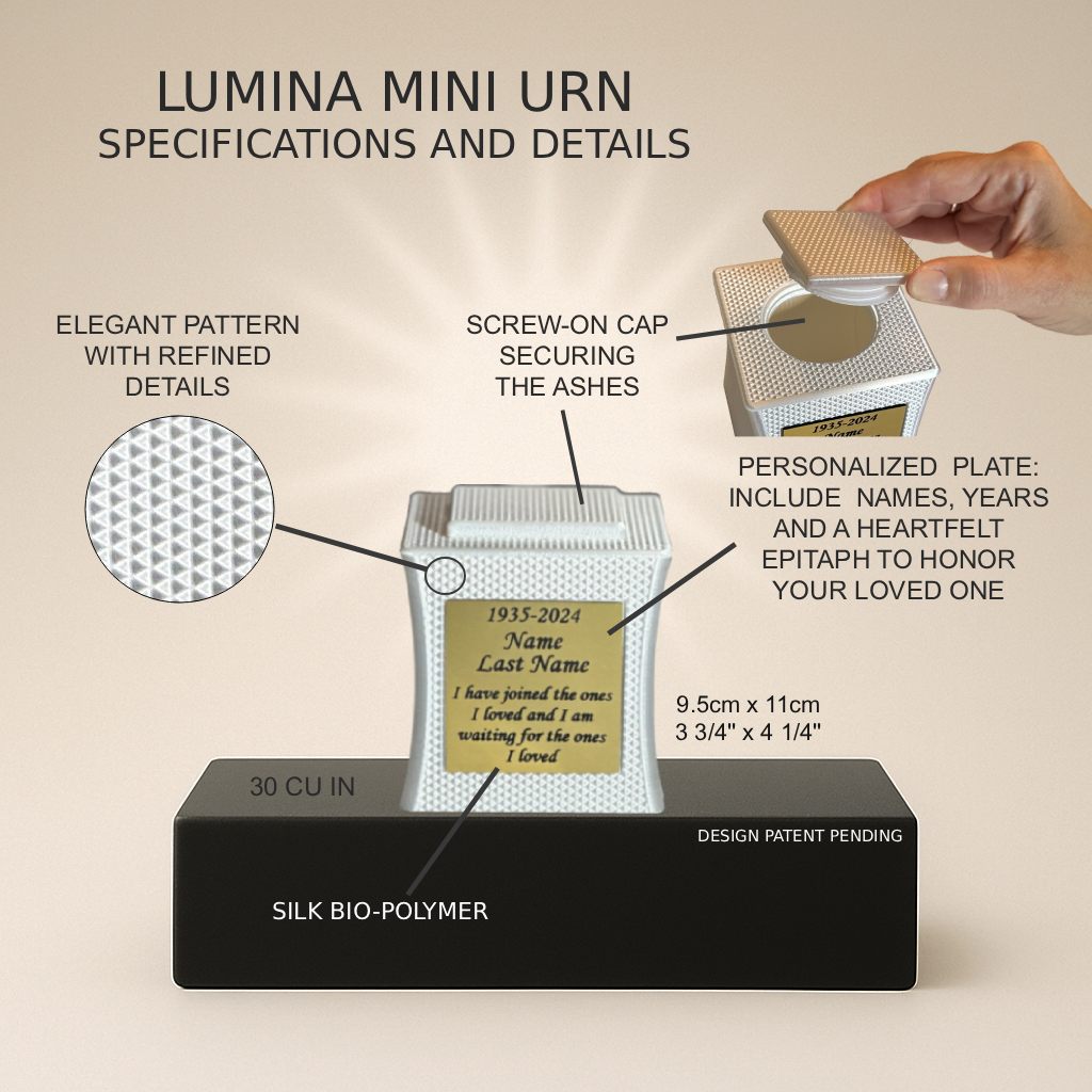 Lumina Mini Commemorative Urn (3'') - White