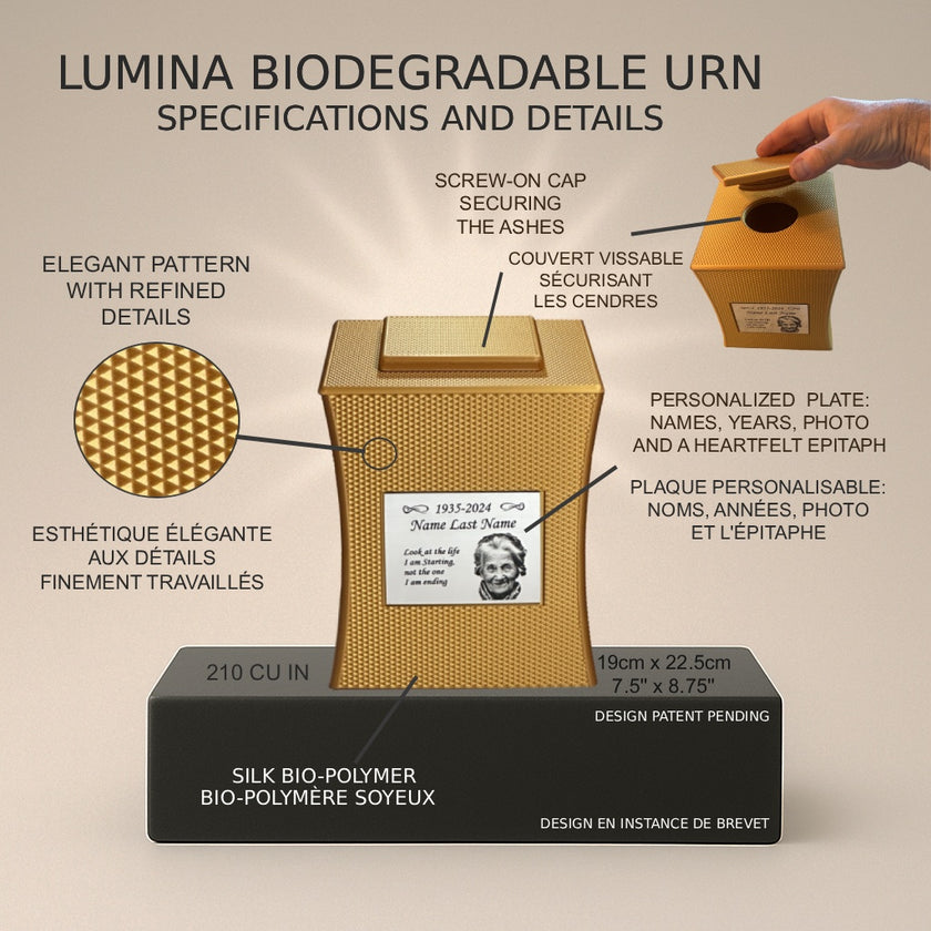 Lumina Urn (7'') - Gold