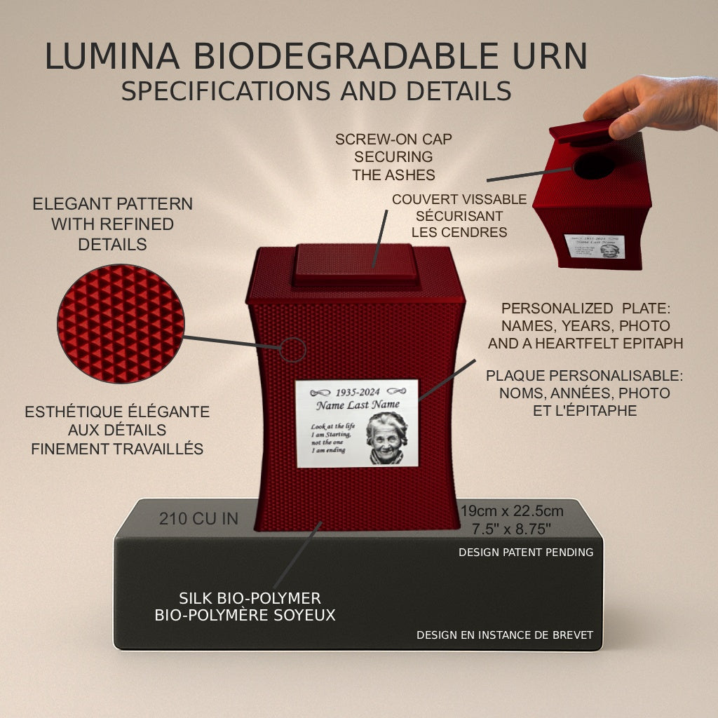 Lumina Urn (7'') - Red