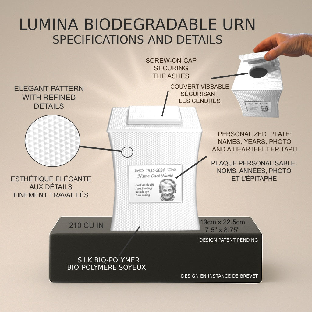 Lumina Urn (7'') - White