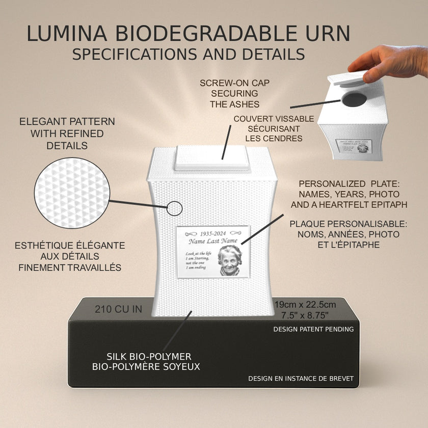 Lumina Urn (7'') - White